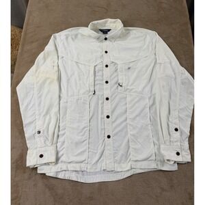 Cloudveil Shirt fishing Men's size Large white button down Long sleeve outdoors
